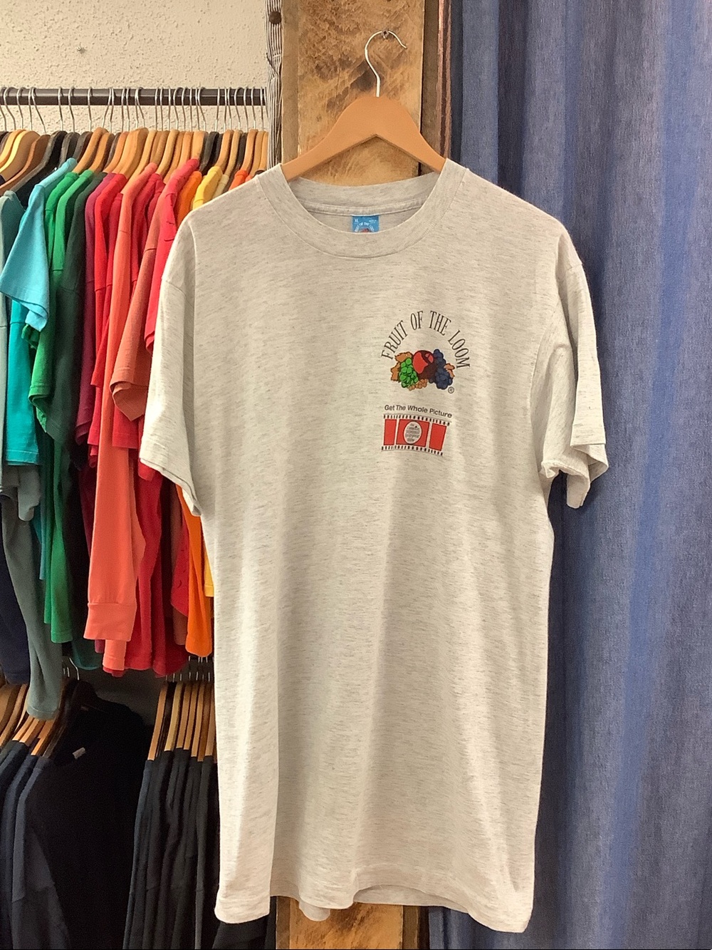 Vintage Fruit of the Loom Get The Whole Picture Light Gray T-Shirt